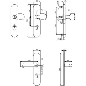 Produktbild für Drückergarnitur Alpertec Security Moskau WET PZ
