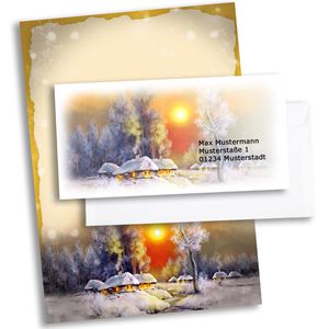 Weihnachtsbriefpapier Böttcher-AG dorf, Winterdorf
