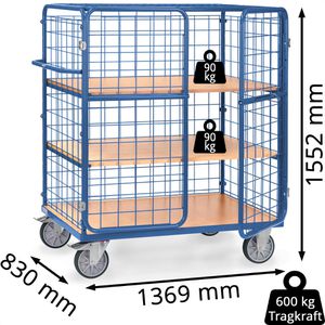 Produktbild für Etagenwagen Fetra Kastenwagen, 8483-3DE