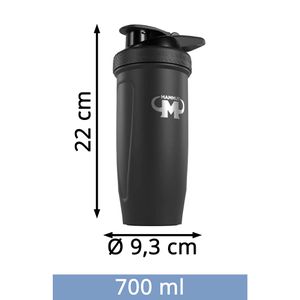 Produktbild für Protein-Shaker Mammut Reforce aus Edelstahl, schwarz matt