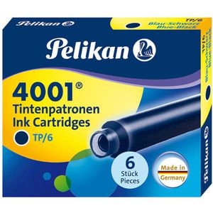 Füllerpatronen Pelikan 4001 TP6, blau-schwarz
