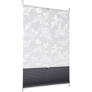 Plissee Sekey Day & Night, Klemmfix, grau, weiß mit Muster