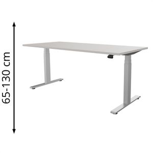 Schreibtisch fm-Büromöbel fouraction lichtgrau / silber