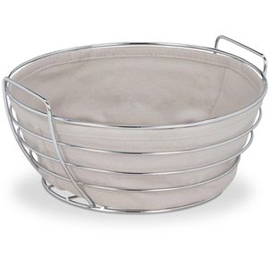 Produktbild für Brotkorb Relaxdays 10031045, aus Eisen verchromt / Stoff