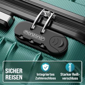 Produktbild für Koffer Monzana grün, 4-teilig + Zubehör