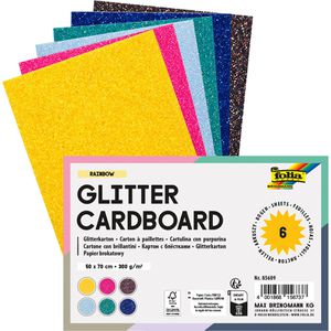 Fotokarton Folia Glitterkarton Rainbow, 50 x 70 cm