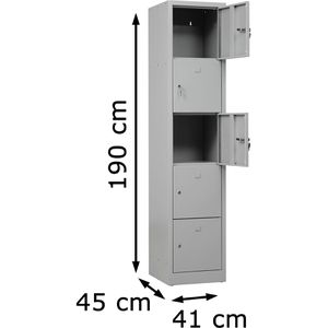 Produktbild für Schließfachschrank G-Office SHC.5, lichtgrau