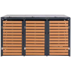 Produktbild für Mülltonnenbox Mendler HWC-K14, WPC/Metall