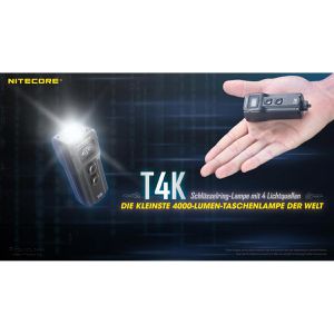Produktbild für Taschenlampe Nitecore T4K, LED, aufladbar