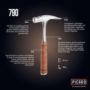 Produktbild für Latthammer Picard Nr. 790, 0079010, mit Magnet