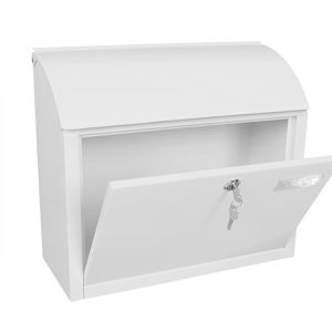 Produktbild für Briefkasten PROREGAL Denian, weiß, aus Stahl