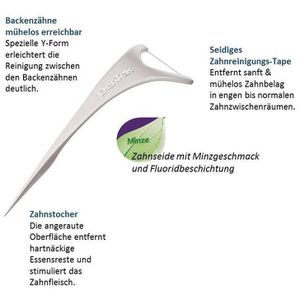 Produktbild für Zahnseide DenTek Comfort Clean, Y-Form, ungewachst