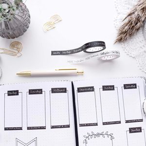 Produktbild für Washi-Tape Papierdrachen Bullet Journal, schwarz
