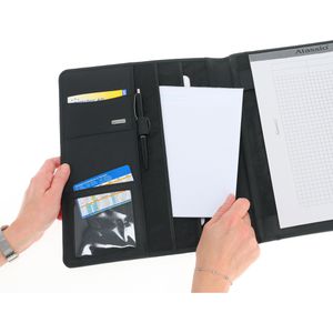 Produktbild für Schreibmappe Alassio 43006, Cremona, schwarz, Echt Leder