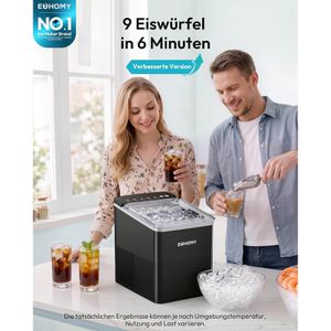 Produktbild für Eiswürfelmaschine EUHOMY Kunststoff, IM021-BBL, schwarz
