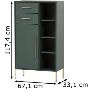 Produktbild für Highboard Schildmeyer Kent 151130, waldgrün, aus Holz