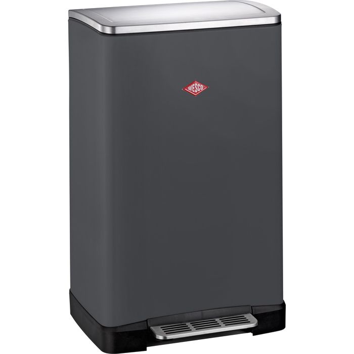 Wesco Mülleimer Big Double Boy, graphit, aus Metall, 2 x 18 Liter – Böttcher AG