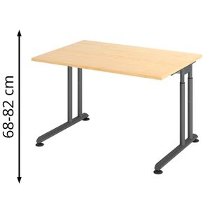 Schreibtisch Hammerbacher Z-Serie, ahorn / graphit