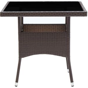 Produktbild für Gartentisch vidaXL 310552, Polyrattan und Glas