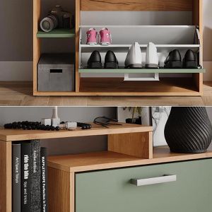 Produktbild für Schuhschrank Vicco Orlando, eiche / grün