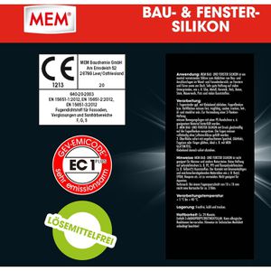 Produktbild für Silikon MEM Bau- &amp; Fenster, weiß