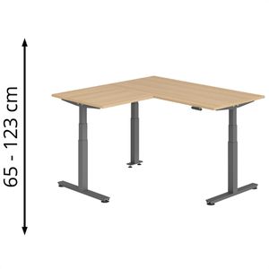 Schreibtisch Hammerbacher XDSMW, eiche / graphit