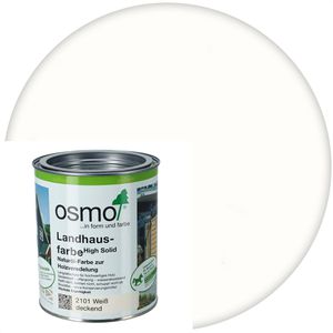 Osmo Holzfarbe Landhausfarbe, 0,75l, außen, auf Naturölbasis, 2101 weiß