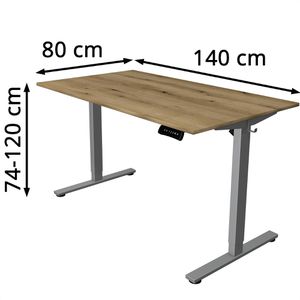 Produktbild für Schreibtisch Kerkmann Move small office, asteiche / silber