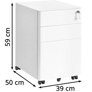 Produktbild für Rollcontainer Songmics OFC032WG01, aus Metall, weiß