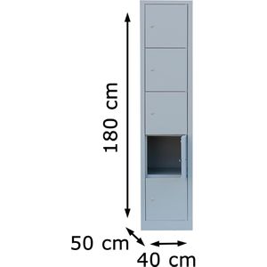 Produktbild für Schließfachschrank Lüllmann 523510, lichtgrau