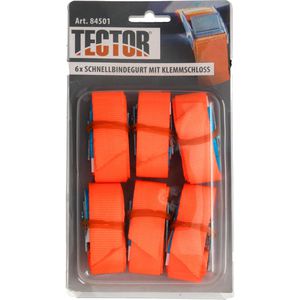 Produktbild für Spanngurt Feldtmann TECTOR, orange, mit Klemmschloss
