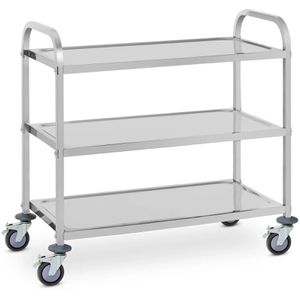 Servierwagen Royal-Catering RCSW-3A, silber, aus Edelstahl