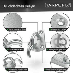 Produktbild für Planenhaken Tarpofix PH3-SB, Hakenplatte mit Schrauben