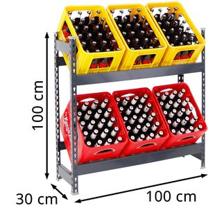 Produktbild für Getränkekistenregal PROREGAL Camel, für 6 Kisten