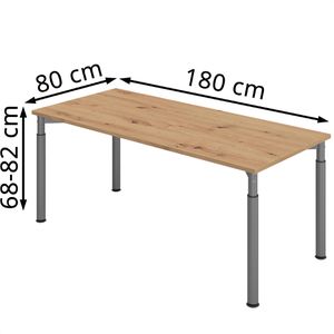 Produktbild für Schreibtisch Hammerbacher Y-Serie, asteiche / graphit