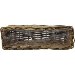 Produktbild für Blumenkasten Frank-Flechtwaren 107945 Rattan, graubraun