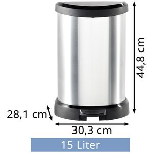 Produktbild für Mülleimer Curver Deco Bin Metallics, silber