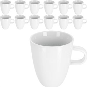 Van-Well Kaffeebecher Java, 350ml, Porzellan, weiß, 6 Stück , 12 Stück