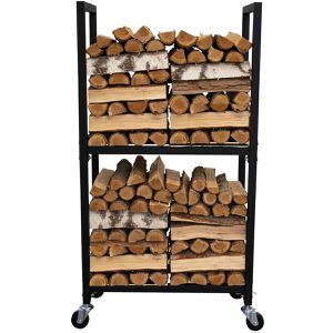 Produktbild für Kaminholzregal PROREGAL Phoenix, mit 2 Ablagen &amp; Rollen