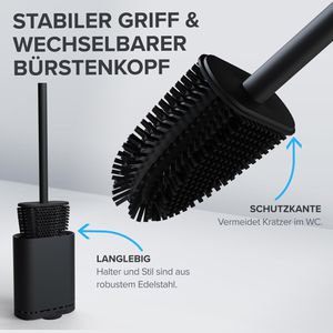 Produktbild für WC-Bürste ovimar Toilettenbürste Abeloya, schwarz