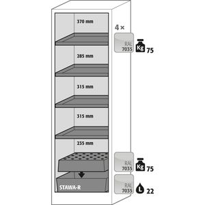 Produktbild für Gefahrstoffschrank asecos Q-Classic 90, 30077, mit 4 Fachböden
