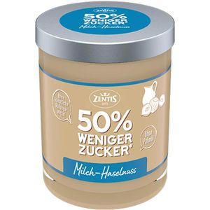 Zentis Schokocreme Milch-Haselnuss-Creme, 50% weniger Zucker, ohne Palmöl, 200g