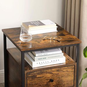Produktbild für Nachttisch Vasagle LET067B01, braun, aus Holz, stehend