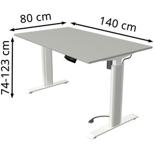 Produktbild für Schreibtisch Kerkmann Move 1 advance, lichtgrau / weiß