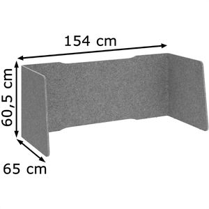 Produktbild für Tischtrennwand Hammerbacher ARE6016, grau