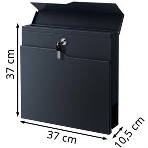 Produktbild für Briefkasten Metzler Hoffmann, anthrazit, aus Stahl