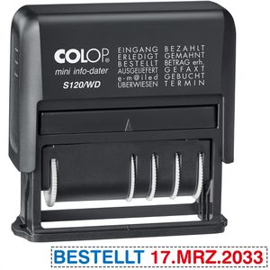 Produktbild für Datumstempel Colop Mini S120/WD, rot/blau, selbstfärbend