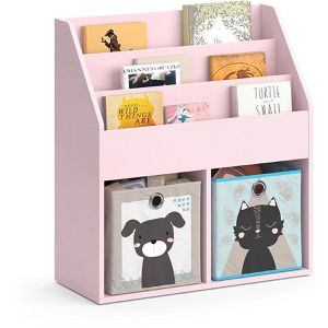 Produktbild für Bücherregal Vicco Luigi, rosa, mit 2 Faltboxen