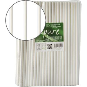 Strohhalme Papstar 87513 pure, weiß, aus Papier