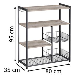 Produktbild für Küchenregal Vasagle KKS096B02, graubraun